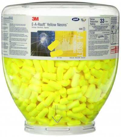 3M Bonbonne de bouchons d'oreilles  E-A-Rsoft Yellow Neon PD-01-002