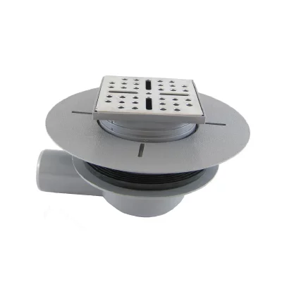 AURLANE Bonde de douche centrale horizontale gris Galedo Showerplate