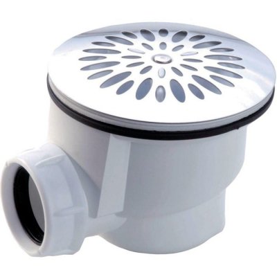 NICOLL Bonde de douche coud&eacute;e &agrave; grille &oslash;60 plastique standard