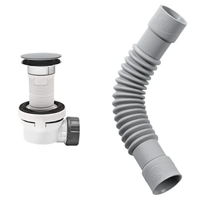 WIRQUIN Bonde de lavabo Xs Pure - &Oslash; 32 x 100 mm - Siphon extra-plat a membrane anti-odeur