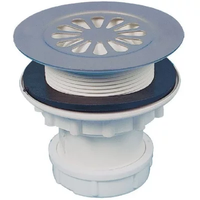 Bonde Sipho&iuml;de PVC Verticale pour Receveur Gr&egrave;s, 60mm Diam&egrave;tre