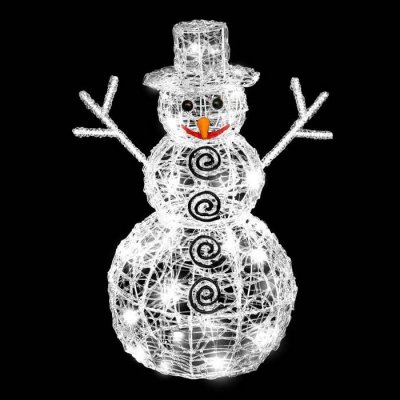FEERIC LIGHTS & CHRISTMAS Bonhomme de neige lumineux 96 led - Blanc froid - Blanc froid