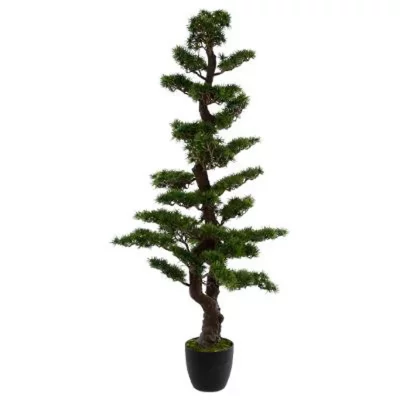 Bonsai artificiel en poly&eacute;thyl&egrave;ne et ciment - dim : h149 cm PEGANE