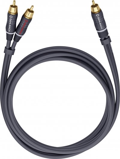 OEHLBACH BOOOM! C&acirc;ble RCA en Y pour subwoofer, 10 m  23710 10.00 m anthracite