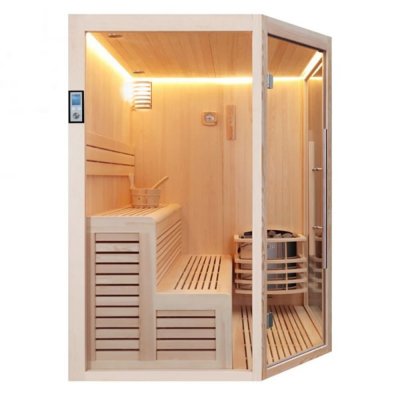 SAUNA HAMMAM FR Boreal Sauna - Sauna d'angle Boreal&reg; Baltik 160 - 3/4 places - 160x160x210 cm