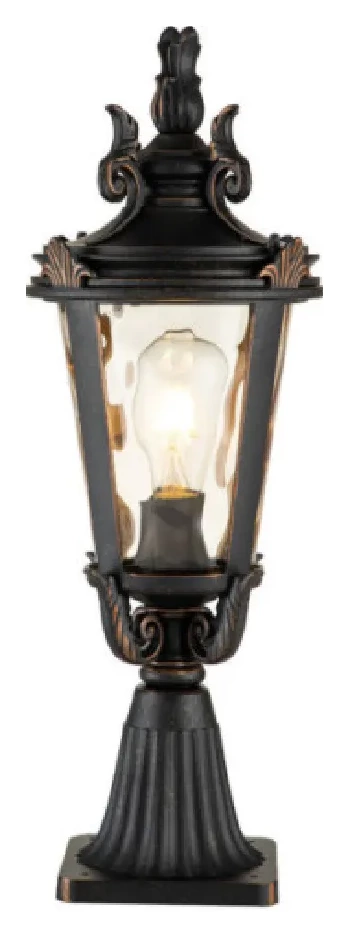 ELSTEAD LIGHTING Borne Baltimore, bronze et verre ambre, moyenne