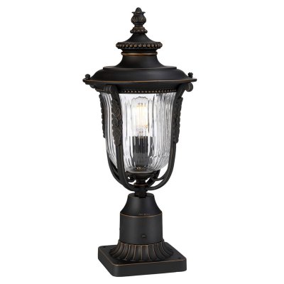 ELSTEAD Borne Luverne, bronze oxyd&eacute; et verre