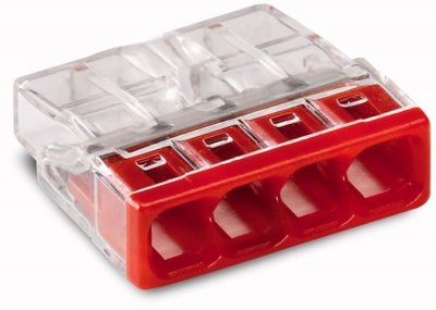 WAGO Bornes 4 entr&eacute;es (0.5-2.5mm) OR boite de 100 pi&egrave;ces -  - 2273-204