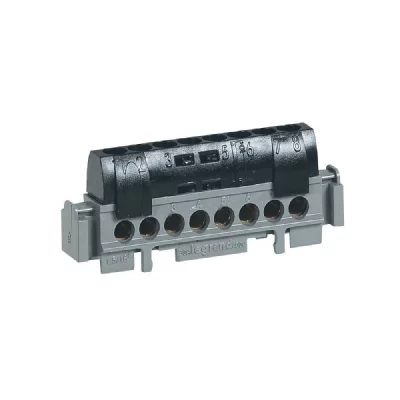 LEGRAND Bornier de phase - 8 bornes pour c&acirc;ble 1,5 &agrave; 16mm &sup2; - noir
