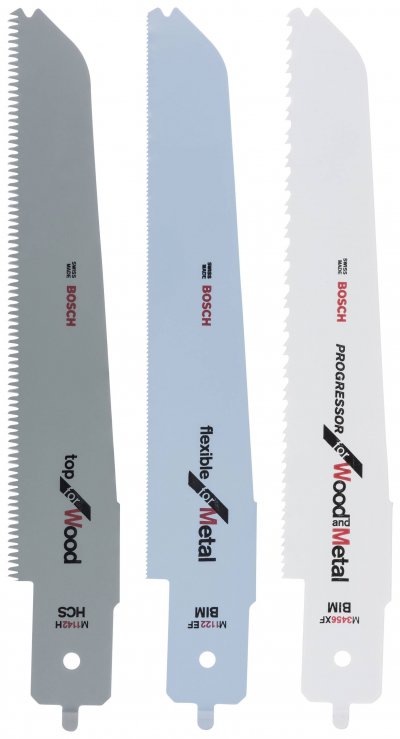 BOSCH  1 Kit De 3 Lames De Scie &Eacute;go&icirc;ne Pour Bois Et M&eacute;tal - 