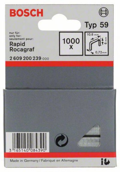 BOSCH  - 1000 agrafes acier 6 mm type 59