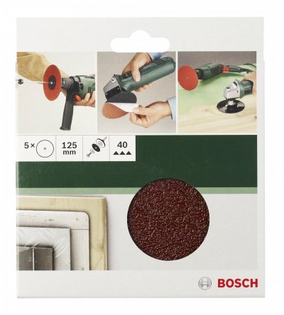 BOSCH ACCESSORIES Bosch 125 Set Sandpaper Drill 10 Units Rouge