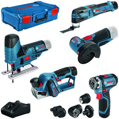 BOSCH  12v pack outillage &eacute;lectr. Gsr+gop+gho+gws+gst DFX-616968