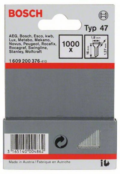 BOSCH  1609200376 Clou Type 47 1,8 X 1,27 X 16 Mm, 1000 Pi&egrave;ces