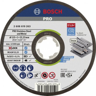 BOSCH  25 Disques &Agrave; Tron&ccedil;onner X-lock Expert For Inox+metal - 