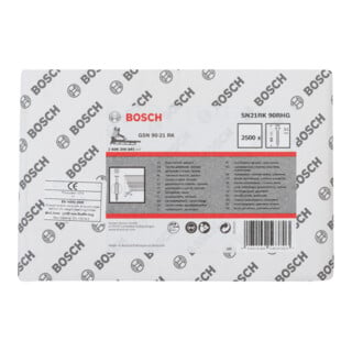 BOSCH  2500 Clous En Bande 21&deg; &Agrave; T&ecirc;te Ronde, Rev&ecirc;tus R&eacute;sine &middot; Version Crant&eacute;e