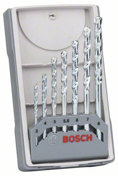 BOSCH  2607017035 Coffret De Forets 7 Pi&egrave;ces 3/4/5/5,5/6/7/8 Mm Pierre