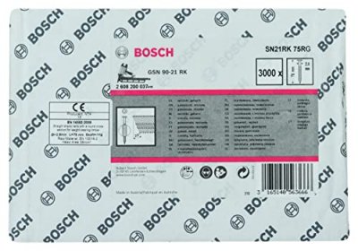 BOSCH  2608200037 Clous &agrave; T&ecirc;te Ronde 21&deg; Galvanis&eacute; / Filet&eacute; 75 Mm