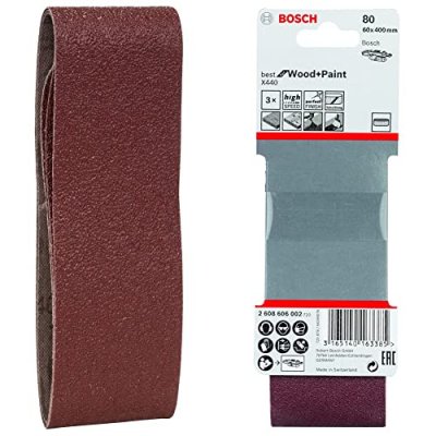 BOSCH  2608606000 Bande Abrasive 60 X 400 Mm Grain 40 Set De 3 Pi&egrave;ces