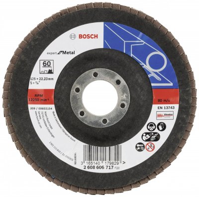 BOSCH  2608606717 Plateau &agrave; Lamelles &Oslash; 125 Mm Grain 60
