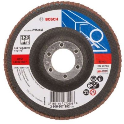 BOSCH  2608607352 Plateau &agrave; Lamelles &agrave; Surface Plate 115&nbsp;Mm, Grain 120