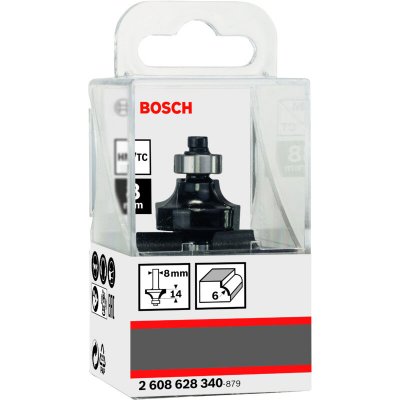 BOSCH  2608628340 Fraise &agrave; arrondir, 8 mm, R1 6 mm, L 13,2 mm, G 53 mm