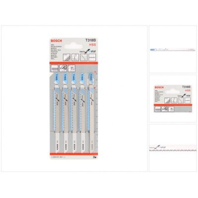 BOSCH  2608631404 - Hoja de sierra de calar T 318 B: Basic Metal: 5 uds