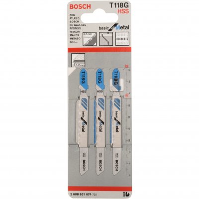 BOSCH  - 2608631674 lot de 3 lames pour scie sauteuse t 118 g
