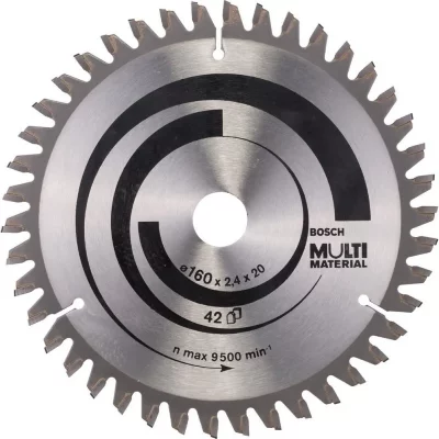 BOSCH  2608640503 Lame de scie circulaire Multimaterial 160 x 20/16 x 2,4 mm, 42