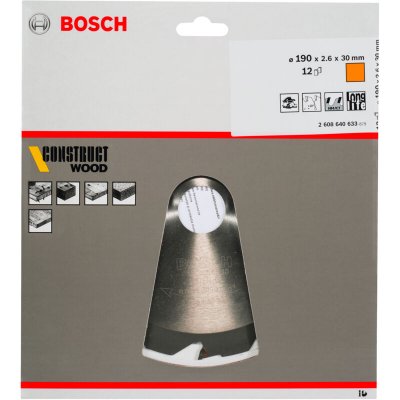 BOSCH  - 2608640633 Lame de scie circulaire Construct Wood