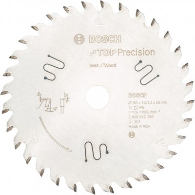 BOSCH  - 2608642386 Lame de scie circulaire Top Precision Best for Wood