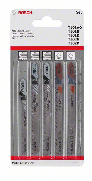 BOSCH ACCESSORIES BOSCH 2608667858 - Hoja de sierra de calar Wood+Plastic: 5 uds