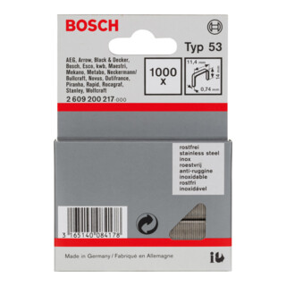 BOSCH  2609200217 Agrafe &agrave; Fil Fin Type 53 11,4 X 0,74 X 14 Mm