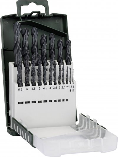 BOSCH  - 2609255131 Forets &agrave; m&eacute;taux hss-r, din 338, set de 19 pi&egrave;ces