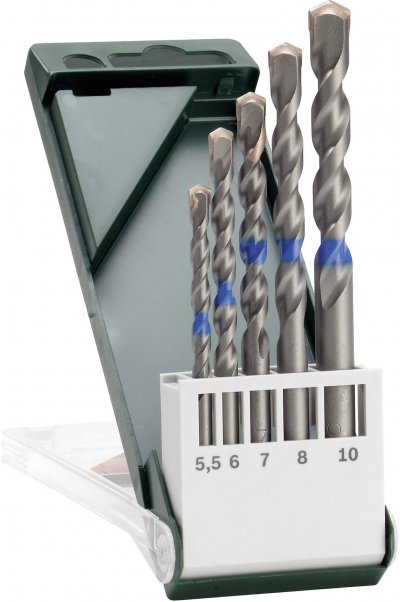 BOSCH  2609255417 Set De 5 Forets &agrave; B&eacute;ton Iso 5468 Diam&egrave;tres 5/6/8/10