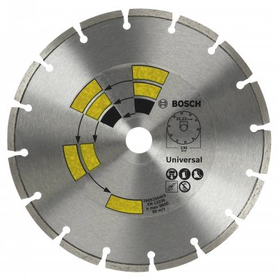 BOSCH ACCESSORIES Bosch 2609256400 Disque &agrave; tron&ccedil;onner diamant&eacute; segment&eacute; universel pour Meuleuse 115 mm