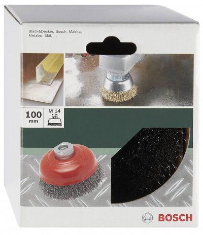 BOSCH  2609256502 Brosse Boisseau &Agrave; Fils Ondul&eacute;s Pour Meuleuse Diam&egrave;tre 100 Mm