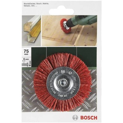 BOSCH  2609256537 Brosse Circulaire Pour Perceuse Fils Nylon Et Abrasif Corindon 6 X 100 Mm