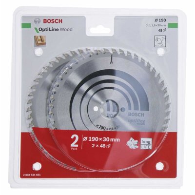 BOSCH  2x optiline wood 190x30x2.6/1.6x48t DFX-637989