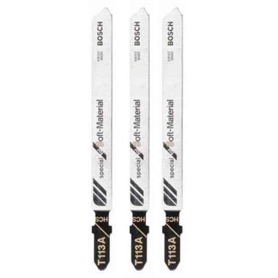 BOSCH  - 3 Lames scie sauteuse mat&eacute;riaux tendres - T113A - 2608635177