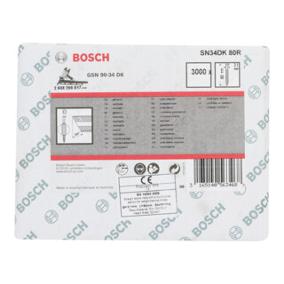 BOSCH  3000 Clous En Bande 34&deg; &Agrave; T&ecirc;te En D &middot; Version Crant&eacute;e