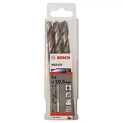 BOSCH  5 Forets &Agrave; M&eacute;taux Rectifi&eacute;s Hss-co, Din 338 10,5 87 133 Mm