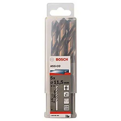 BOSCH  5 Forets &Agrave; M&eacute;taux Rectifi&eacute;s Hss-co, Din 338 11,5 94 142 Mm