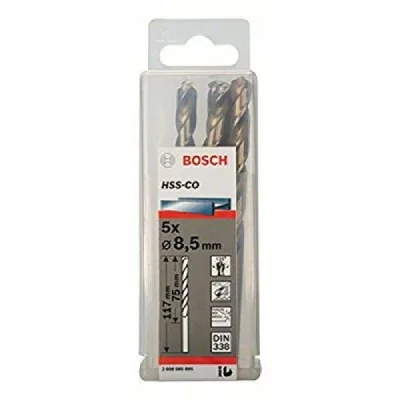 BOSCH  5 Forets &Agrave; M&eacute;taux Rectifi&eacute;s Hss-co, Din 338 8,5 75 117 Mm