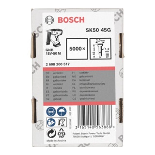 BOSCH  5000 Goupilles &Agrave; T&ecirc;te Frais&eacute;e 1.2/18g &middot; Version Galvanis&eacute;e