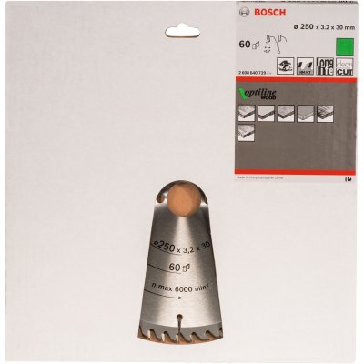 BOSCH  Accesorios Lame De Scie Circulaire Pour Bois Op Wo H 250x30-60