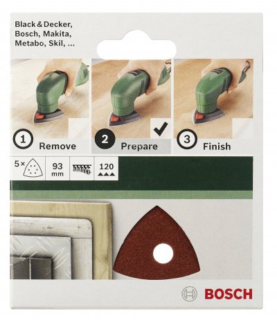 BOSCH ACCESSORIES Bosch accessoires - abrasifs delta auto -agrippant 93/g60/6trous BOS3165140614658