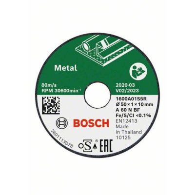 BOSCH  Accessories 1600A01S5Y Disque &agrave; tron&ccedil;onner 50 mm 10 mm 1 pc(s)