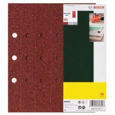 BOSCH ACCESSORIES  2607017108 Set de 25 abrasifs pour Ponceuse vibrante 93 x 230 grain 240 perfor&eacute;s