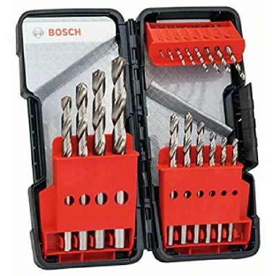 BOSCH  Accessories 2607019578 Foret &agrave; m&eacute;taux rectifi&eacute;s Toughbox HSS-G DIN 338 set de 18 pi&egrave;ces